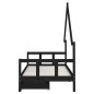 vidaXL Estructura de cama niños con cajones madera pino negro 90x200cm vidaXL Estructura de cama niños con cajones madera pino negro 90x200cm