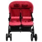 vidaXL Carrito para gemelos de acero rojo