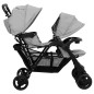 vidaXL Carrito para gemelos tandem de acero gris claro vidaXL Carrito para gemelos tandem de acero gris claro