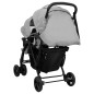 vidaXL Carrito para gemelos tandem de acero gris claro vidaXL Carrito para gemelos tandem de acero gris claro