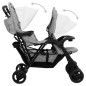 vidaXL Carrito para gemelos tandem de acero gris claro vidaXL Carrito para gemelos tandem de acero gris claro