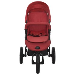 vidaXL Cochecito de bebé de acero rojo