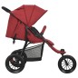 vidaXL Cochecito de bebé de acero rojo vidaXL Cochecito de bebé de acero rojo