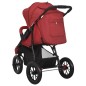 vidaXL Cochecito de bebé de acero rojo vidaXL Cochecito de bebé de acero rojo