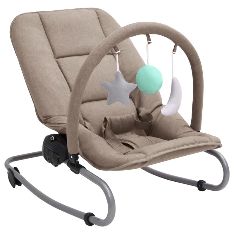 vidaXL Hamaca mecedora para bebés de acero gris taupe vidaXL Hamaca mecedora para bebés de acero gris taupe