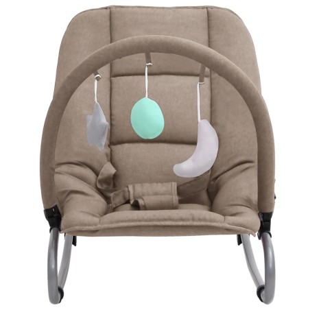 vidaXL Hamaca mecedora para bebés de acero gris taupe
