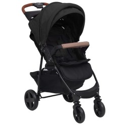 vidaXL Cochecito de bebé 2 en 1 de acero gris antracita