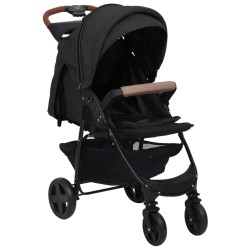 vidaXL Cochecito de bebé 2 en 1 de acero gris antracita