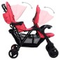 vidaXL Carrito para gemelos tandem de acero rojo vidaXL Carrito para gemelos tandem de acero rojo