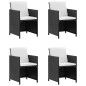 vidaXL Set comedor de jardín 9 piezas y cojines ratán sintético negro vidaXL Set comedor de jardín 9 piezas y cojines ratán sintético negro