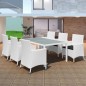 vidaXL Set de comedor de jardín 7 piezas ratán sintético blanco crema
