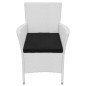vidaXL Set de comedor de jardín 7 piezas ratán sintético blanco crema