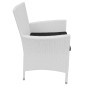 vidaXL Set de comedor de jardín 7 piezas ratán sintético blanco crema