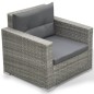 vidaXL Juego de muebles de jardín 6 pzs y cojines ratán sintético gris vidaXL Juego de muebles de jardín 6 pzs y cojines ratán sintético gris