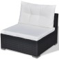 vidaXL Set muebles de jardín 5 piezas y cojines ratán sintético negro vidaXL Set muebles de jardín 5 piezas y cojines ratán sintético negro