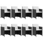 vidaXL Set comedor de jardín 9 piezas y cojines ratán sintético negro vidaXL Set comedor de jardín 9 piezas y cojines ratán sintético negro