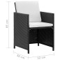 vidaXL Set comedor de jardín 9 piezas y cojines ratán sintético negro vidaXL Set comedor de jardín 9 piezas y cojines ratán sintético negro