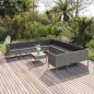 vidaXL Set de muebles de jardín 12 pzas y cojines ratán sintético gris vidaXL Set de muebles de jardín 12 pzas y cojines ratán sintético gris