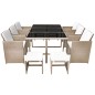 vidaXL Set comedor de jardín 11 piezas y cojines ratán sintético beige vidaXL Set comedor de jardín 11 piezas y cojines ratán sintético beige