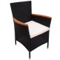 vidaXL Set comedor de jardín 9 piezas y cojines ratán sintético negro vidaXL Set comedor de jardín 9 piezas y cojines ratán sintético negro