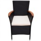 vidaXL Set comedor de jardín 9 piezas y cojines ratán sintético negro vidaXL Set comedor de jardín 9 piezas y cojines ratán sintético negro