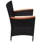 vidaXL Set comedor de jardín 9 piezas y cojines ratán sintético negro vidaXL Set comedor de jardín 9 piezas y cojines ratán sintético negro