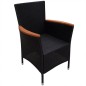 vidaXL Set comedor de jardín 9 piezas y cojines ratán sintético negro vidaXL Set comedor de jardín 9 piezas y cojines ratán sintético negro