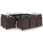 vidaXL Set comedor de jardín 11 pzas y cojines ratán sintético marrón vidaXL Set comedor de jardín 11 pzas y cojines ratán sintético marrón