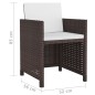 vidaXL Set comedor de jardín 11 pzas y cojines ratán sintético marrón vidaXL Set comedor de jardín 11 pzas y cojines ratán sintético marrón