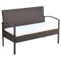vidaXL Muebles de jardín 4 piezas con cojines ratán sintético marrón