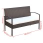 vidaXL Muebles de jardín 4 piezas con cojines ratán sintético marrón