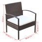vidaXL Muebles de jardín 4 piezas con cojines ratán sintético marrón