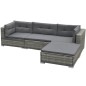 vidaXL Set de muebles de jardín 5 pzas y cojines ratán sintético gris