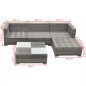 vidaXL Set de muebles de jardín 5 pzas y cojines ratán sintético gris