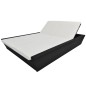 vidaXL Tumbona doble de jardín con cojines ratán sintético negro vidaXL Tumbona doble de jardín con cojines ratán sintético negro