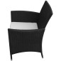 vidaXL Set comedor de jardín 9 piezas y cojines ratán sintético negro