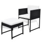vidaXL Set comedor de jardín 13 piezas y cojines ratán sintético negro