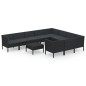 vidaXL Set de muebles de jardín 11 pzas cojines ratán sintético negro vidaXL Set de muebles de jardín 11 pzas cojines ratán sintético negro
