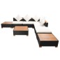 vidaXL Muebles de jardín y cojines 8 piezas ratán sintético negro