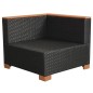 vidaXL Muebles de jardín y cojines 8 piezas ratán sintético negro