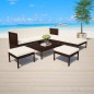 vidaXL Set muebles de jardín 6 piezas y cojines ratán sintético marrón vidaXL Set muebles de jardín 6 piezas y cojines ratán sintético marrón