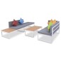 vidaXL Set de muebles de jardín 4 piezas y cojines aluminio y WPC vidaXL Set de muebles de jardín 4 piezas y cojines aluminio y WPC