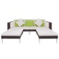 vidaXL Set muebles de jardín 4 piezas y cojines ratán sintético marrón vidaXL Set muebles de jardín 4 piezas y cojines ratán sintético marrón
