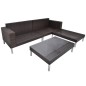 vidaXL Set muebles de jardín 4 piezas y cojines ratán sintético marrón vidaXL Set muebles de jardín 4 piezas y cojines ratán sintético marrón