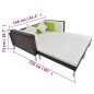 vidaXL Set muebles de jardín 4 piezas y cojines ratán sintético marrón vidaXL Set muebles de jardín 4 piezas y cojines ratán sintético marrón