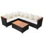 vidaXL Set de muebles de jardín 4 pzas y cojines ratán sintético negro vidaXL Set de muebles de jardín 4 pzas y cojines ratán sintético negro