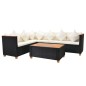 vidaXL Set de muebles de jardín 4 pzas y cojines ratán sintético negro vidaXL Set de muebles de jardín 4 pzas y cojines ratán sintético negro