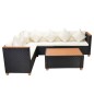 vidaXL Set de muebles de jardín 4 pzas y cojines ratán sintético negro vidaXL Set de muebles de jardín 4 pzas y cojines ratán sintético negro