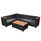 vidaXL Set de muebles de jardín 4 pzas y cojines ratán sintético negro vidaXL Set de muebles de jardín 4 pzas y cojines ratán sintético negro