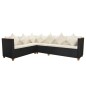 vidaXL Set de muebles de jardín 4 pzas y cojines ratán sintético negro vidaXL Set de muebles de jardín 4 pzas y cojines ratán sintético negro